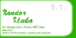 nandor kluka business card